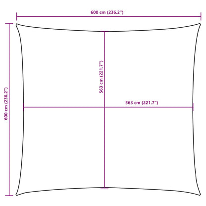 Sunshade Sail Oxford Fabric Square 6x6 m Cream