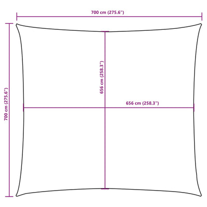 Sunshade Sail Oxford Fabric Square 7x7 m Cream