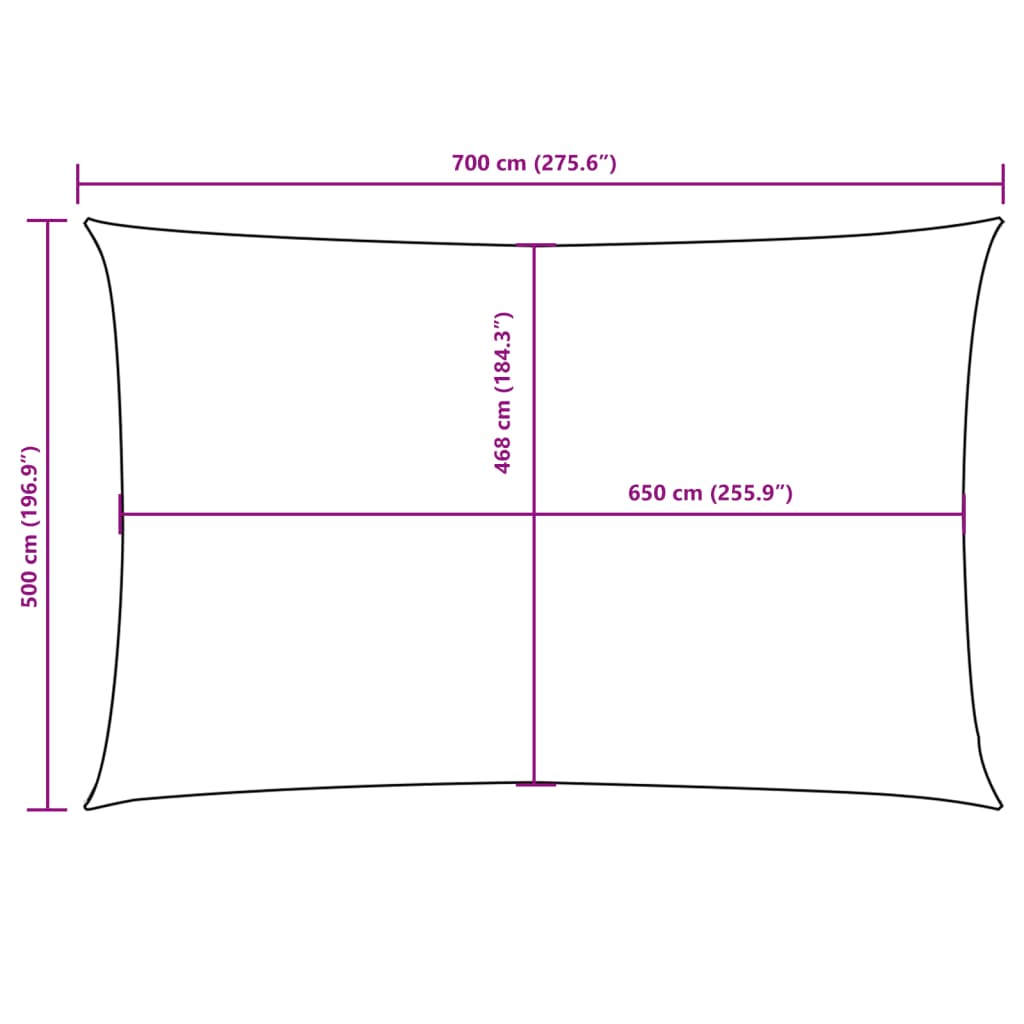 Sunshade Sail Oxford Fabric Rectangular 5x7 m Cream