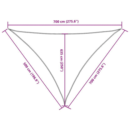 135237 vidaXL Sunshade Sail Oxford Fabric Triangular 5x7x7 m Cream