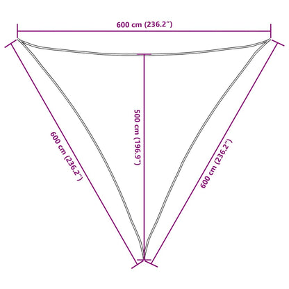 135240 vidaXL Sunshade Sail Oxford Fabric Triangular 6x6x6 m Cream