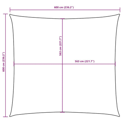 Sunshade Sail Oxford Fabric Square 6x6 m White