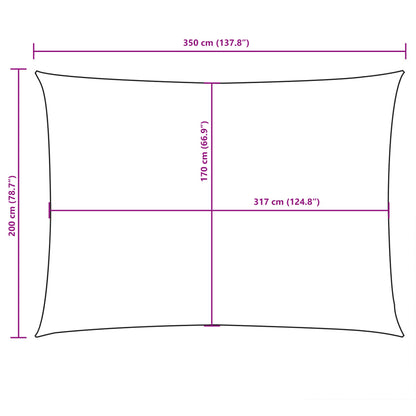Sunshade Sail Oxford Fabric Rectangular 2x3.5 m White