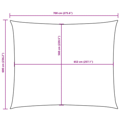 Sunshade Sail Oxford Fabric Rectangular 6x7 m White