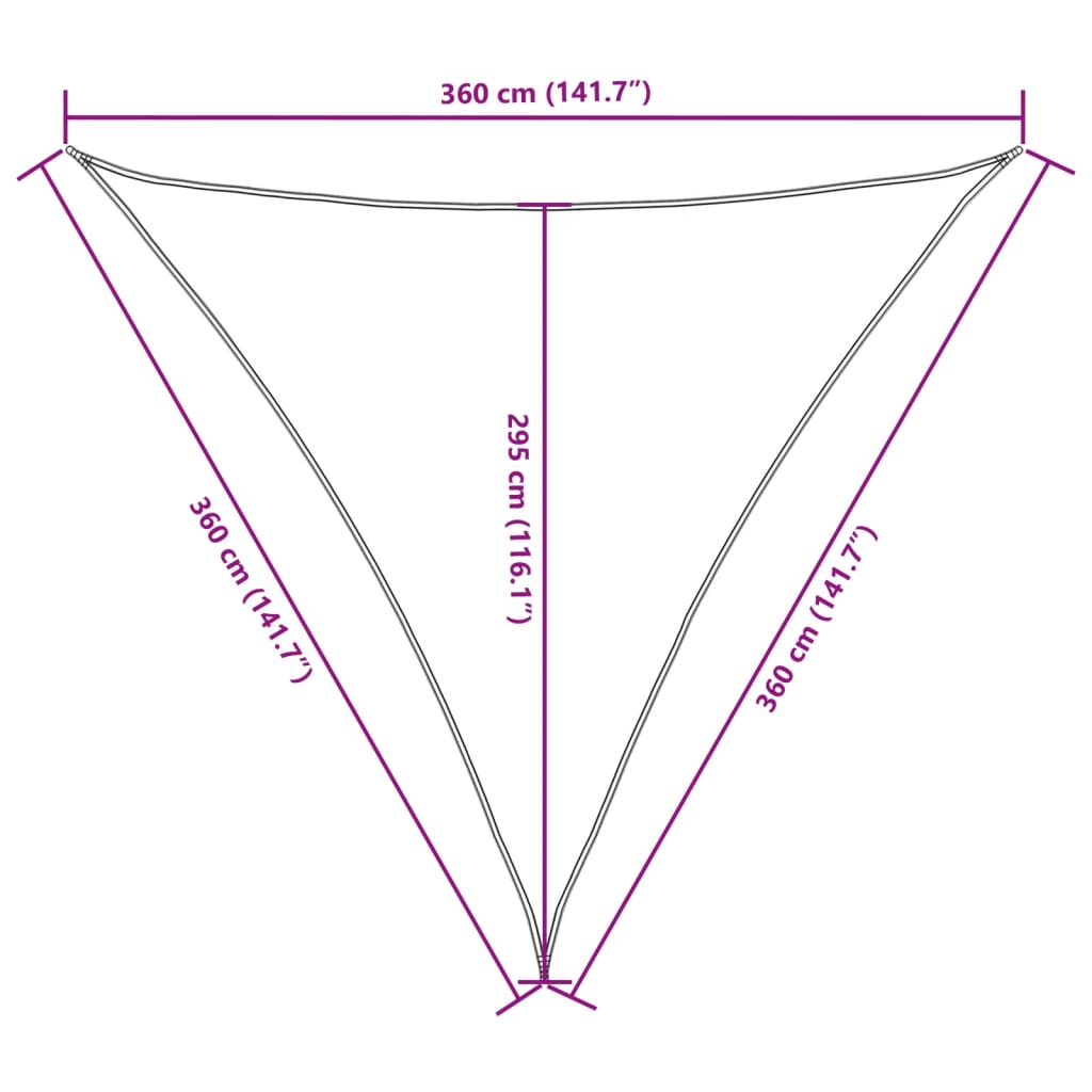 Sunshade Sail Oxford Fabric Triangular 3.6x3.6x3.6 m White