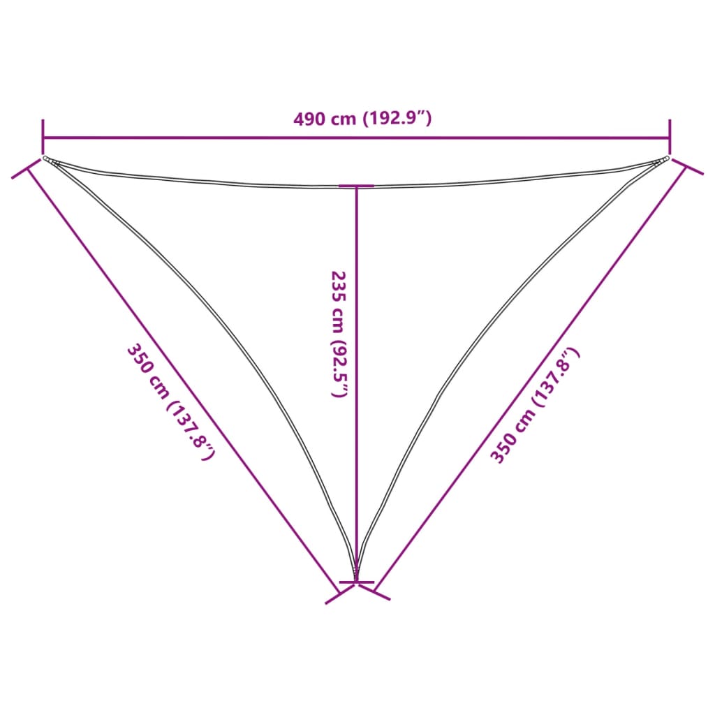 Sunshade Sail Oxford Fabric Triangular 3.5x3.5x4.9 m Terracotta