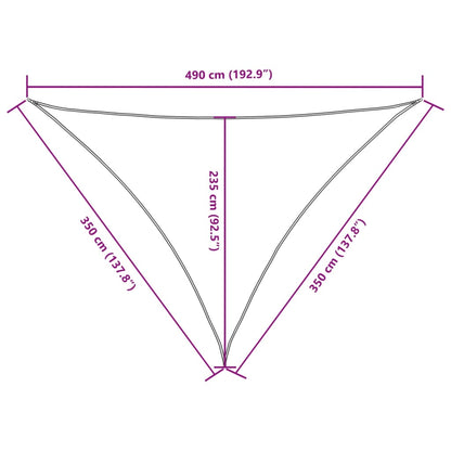 Sunshade Sail Oxford Fabric Triangular 3.5x3.5x4.9 m Terracotta