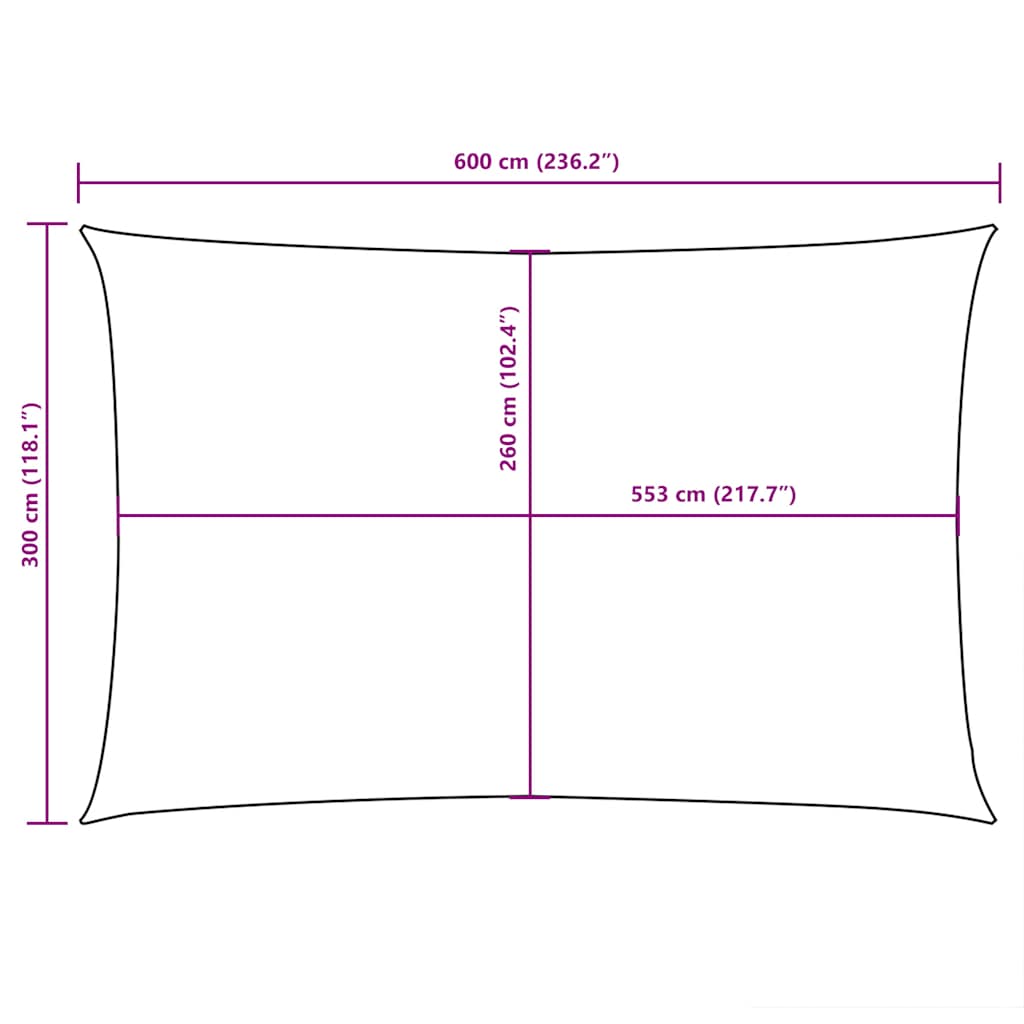 Sunshade Sail Oxford Fabric Rectangular 3x6 m Taupe