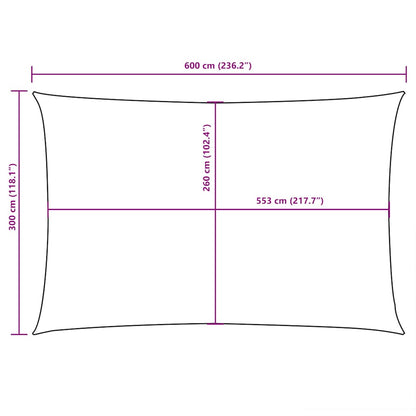 Sunshade Sail Oxford Fabric Rectangular 3x6 m Taupe