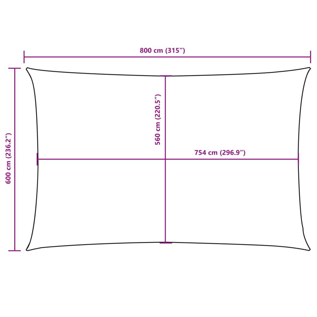 Sunshade Sail Oxford Fabric Rectangular 6x8 m Taupe