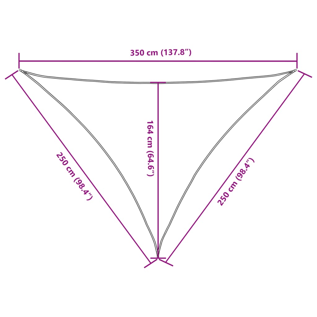 Sunshade Sail Oxford Fabric Triangular 2.5x2.5x3.5 m Taupe