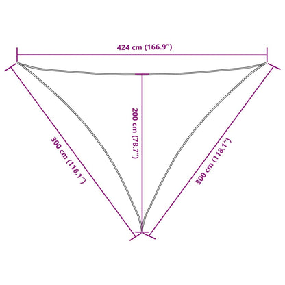 Sunshade Sail Oxford Fabric Triangular 3x3x4.24 m Taupe