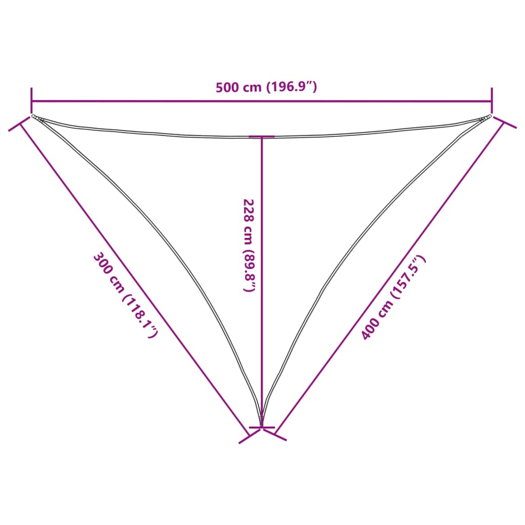 Sunshade Sail Oxford Fabric Triangular 3x4x5 m Taupe