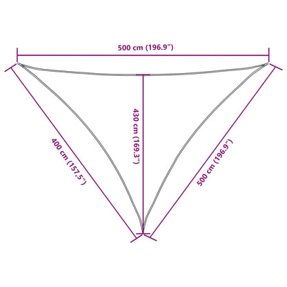 Sunshade Sail Oxford Fabric Triangular 4x5x5 m Taupe