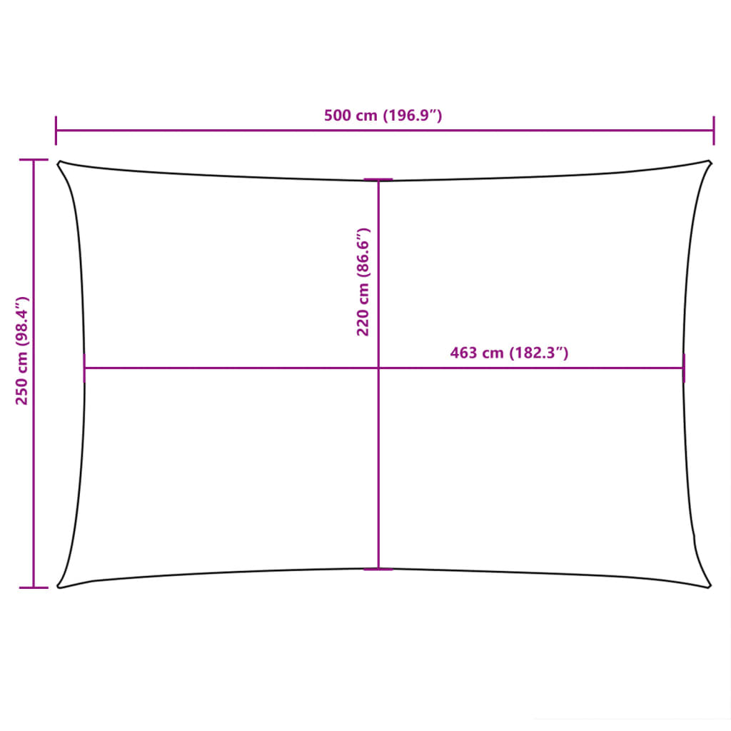 Sunshade Sail Oxford Fabric Rectangular 2.5x5 m Dark Green
