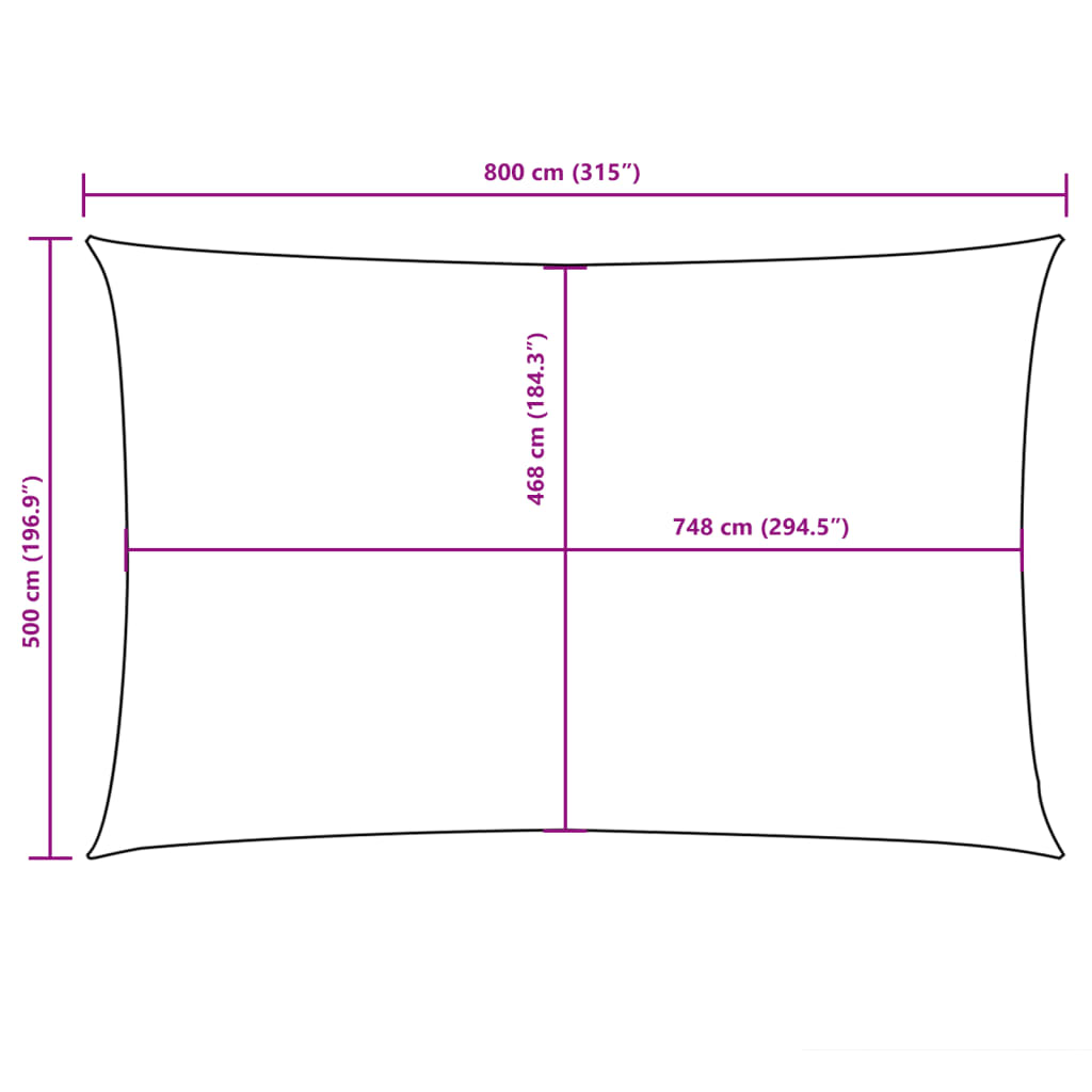 Sunshade Sail Oxford Fabric Rectangular 5x8 m Dark Green