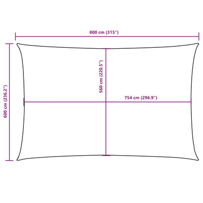 Sunshade Sail Oxford Fabric Rectangular 6x8 m Dark Green