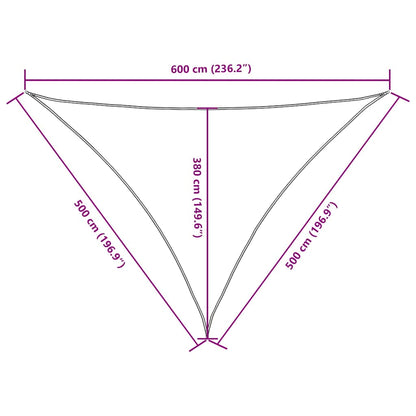 Sunshade Sail Oxford Fabric Triangular 5x5x6 m Dark Green