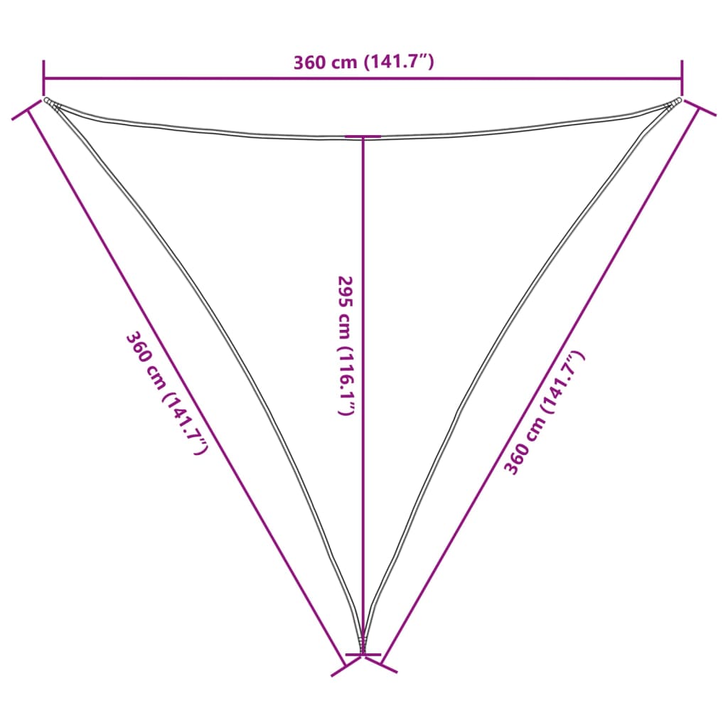 Sunshade Sail Oxford Fabric Triangular 3.6x3.6x3.6 m Blue