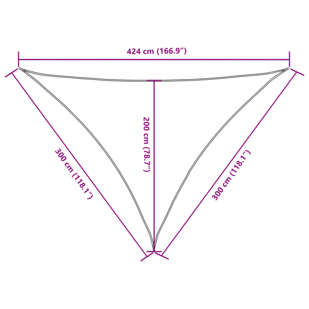 Sunshade Sail Oxford Fabric Triangular 3x3x4.24 m Blue
