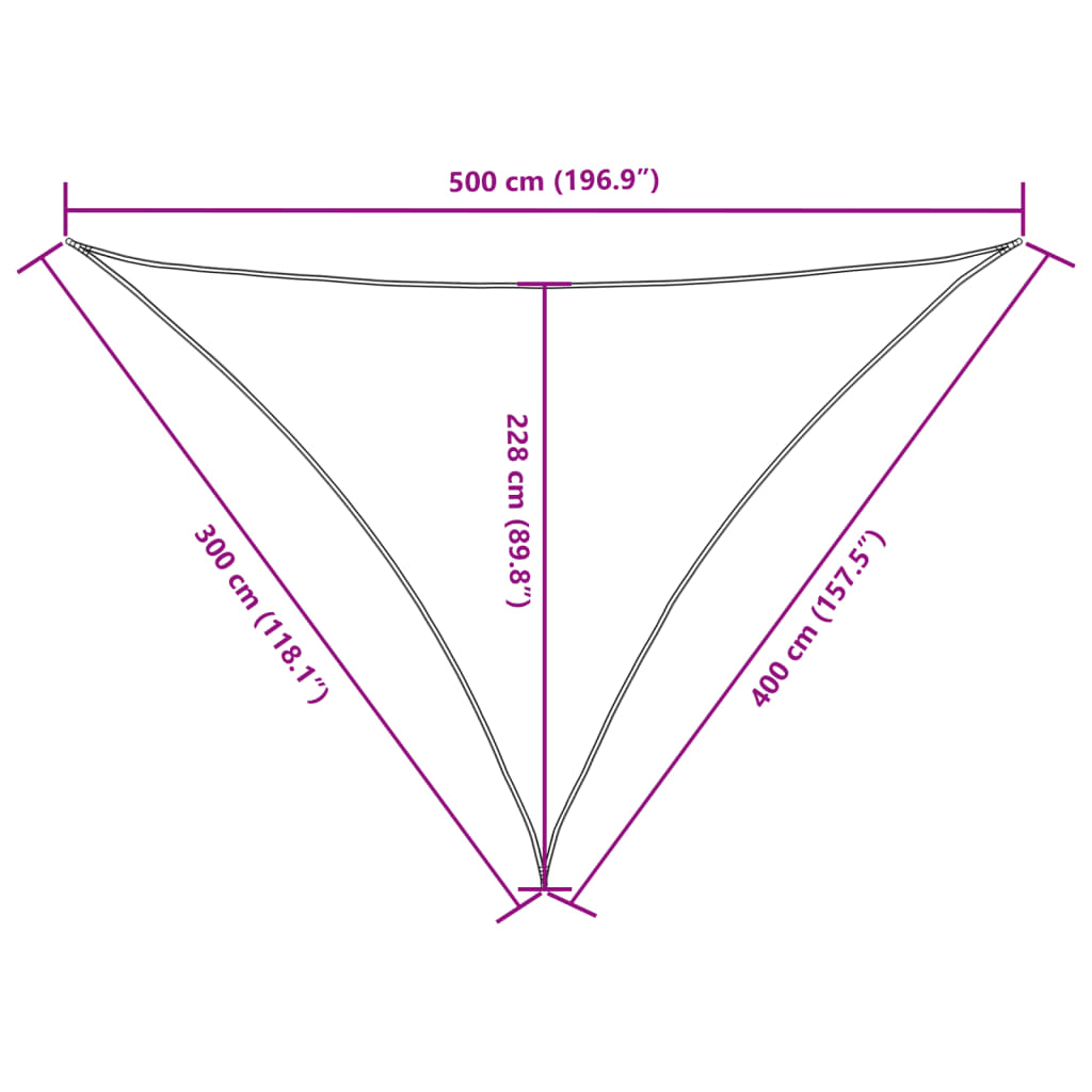 Sunshade Sail Oxford Fabric Triangular 3x4x5 m Blue