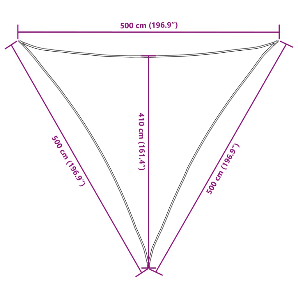 Sunshade Sail Oxford Fabric Triangular 5x5x5 m Blue