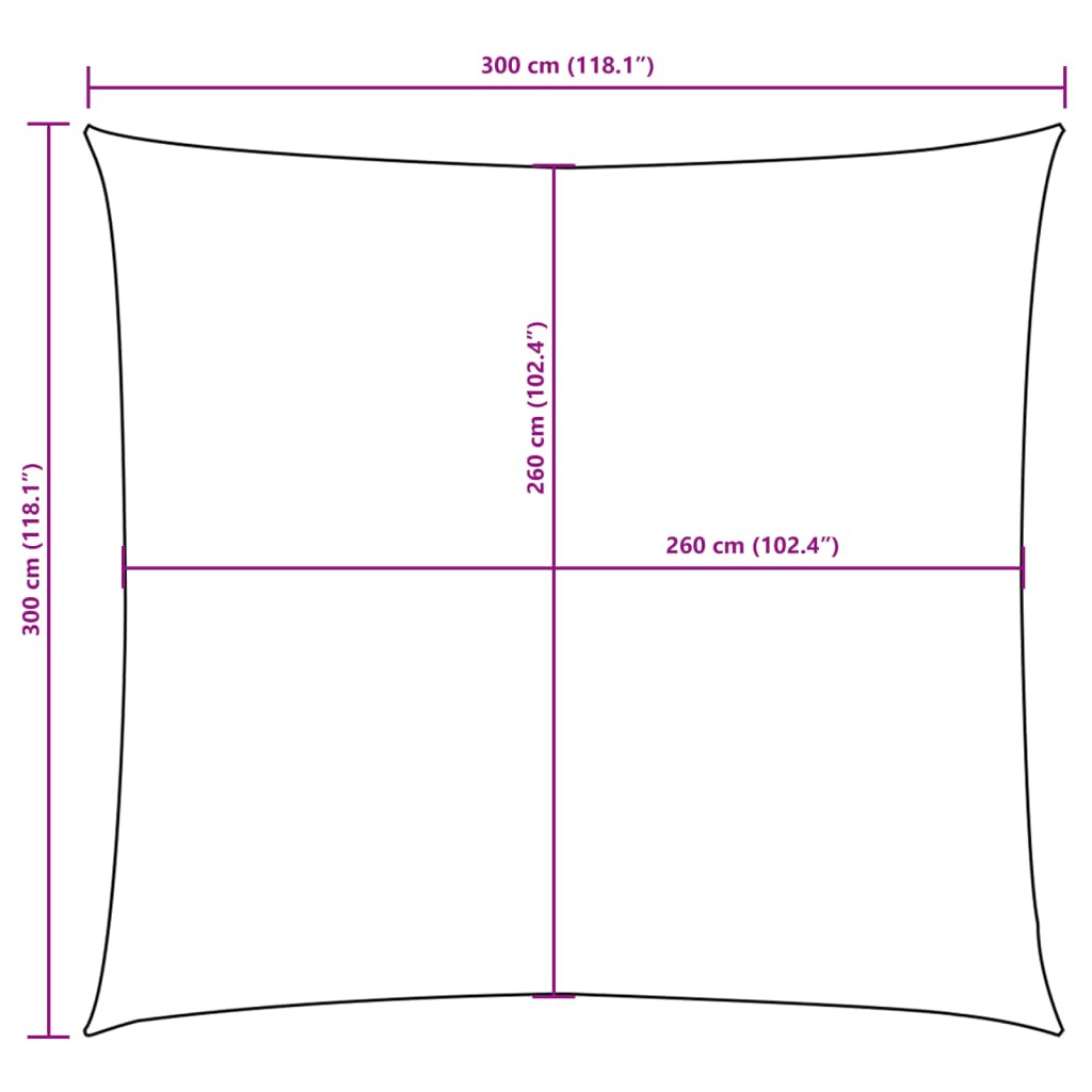 Sunshade Sail Oxford Fabric Square 3x3 m Yellow