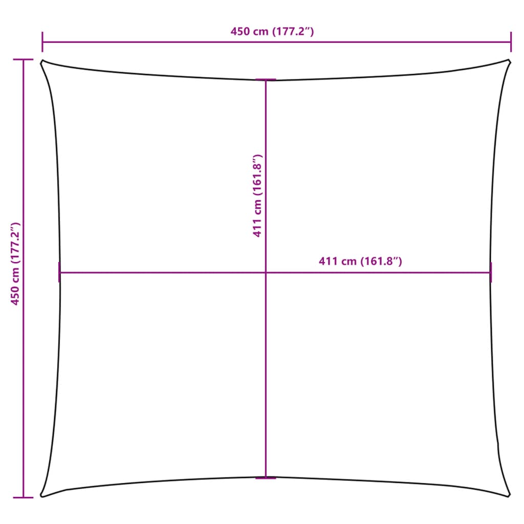 Sunshade Sail Oxford Fabric Square 4.5x4.5 m Yellow
