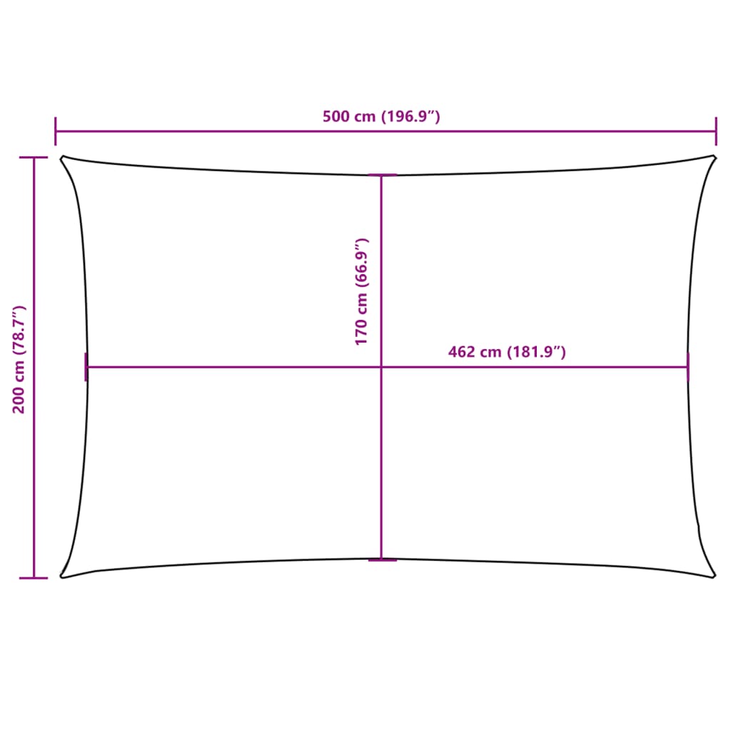 Sunshade Sail Oxford Fabric Rectangular 2x5 m Yellow