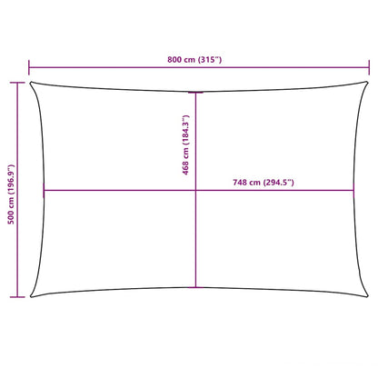Sunshade Sail Oxford Fabric Rectangular 5x8 m Yellow