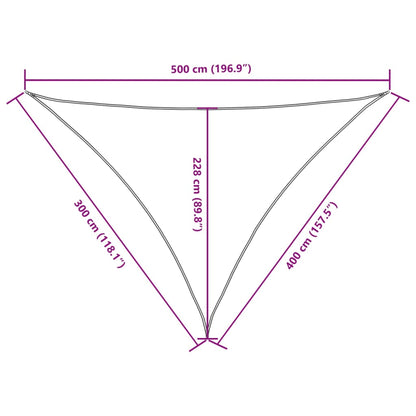 Sunshade Sail Oxford Fabric Triangular 3x4x5 m Yellow
