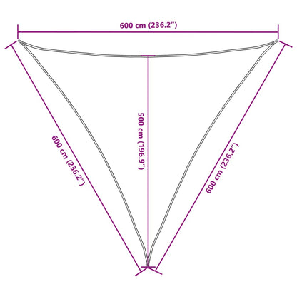 Sunshade Sail Oxford Fabric Triangular 6x6x6 m Yellow