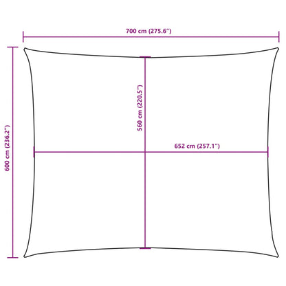 Sunshade Sail Oxford Fabric Rectangular 6x7 m Red