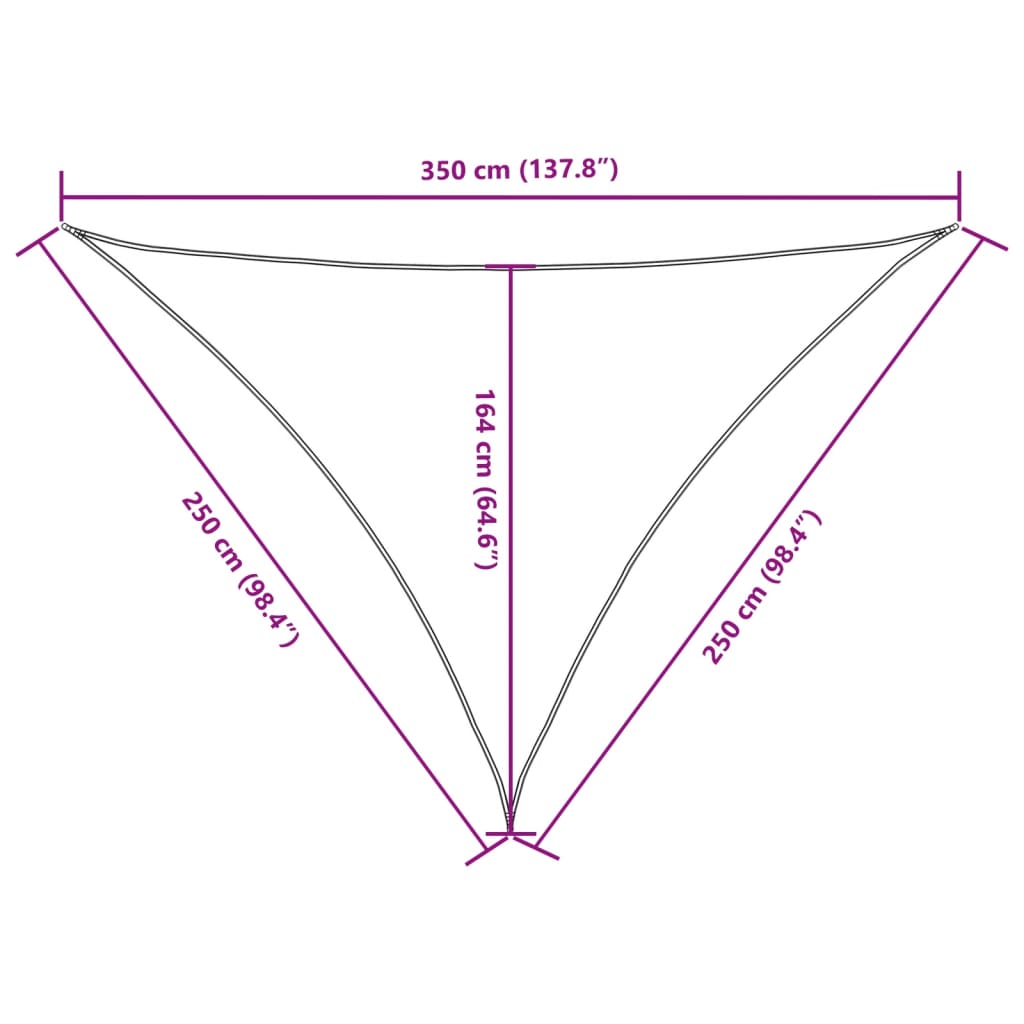 Sunshade Sail Oxford Fabric Triangular 2.5x2.5x3.5 m Red