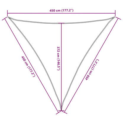 Sunshade Sail Oxford Fabric Triangular 4.5x4.5x4.5 m Red