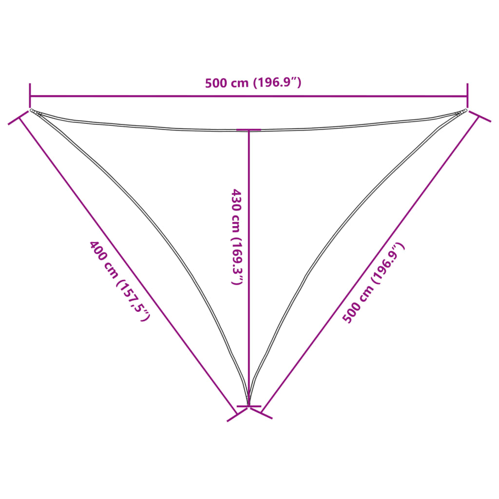 Sunshade Sail Oxford Fabric Triangular 4x5x5 m Red