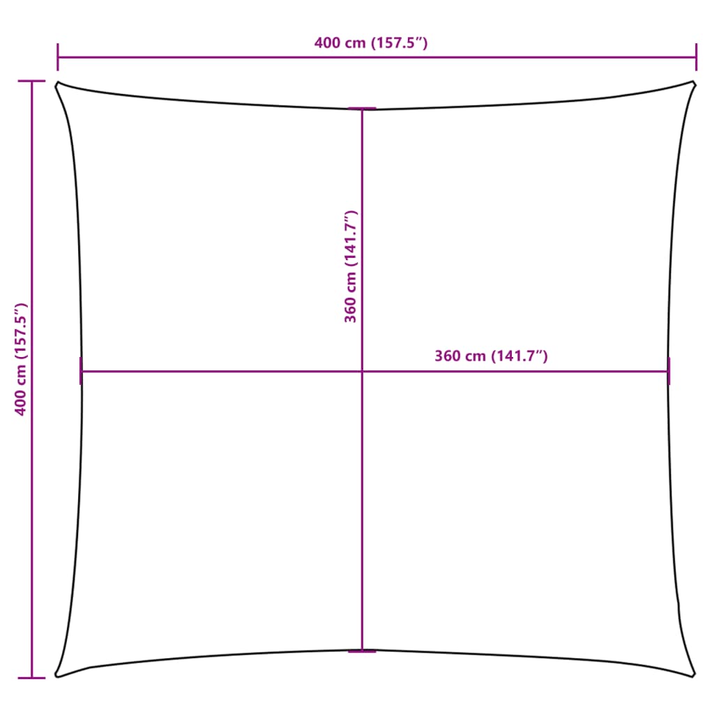 Sunshade Sail Oxford Fabric Square 4x4 m Orange