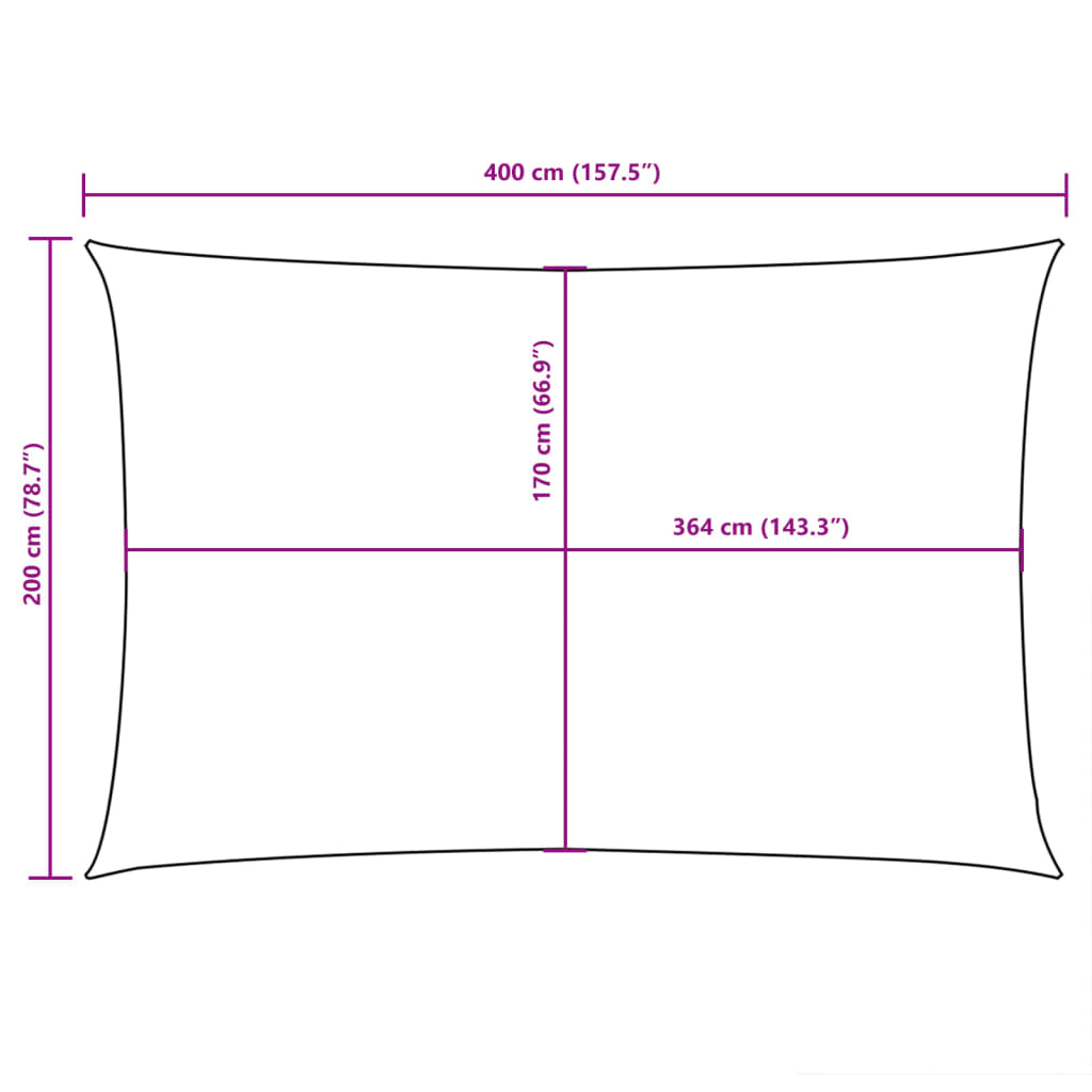Sunshade Sail Oxford Fabric Rectangular 2x4 m Orange