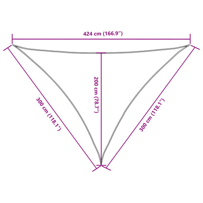 Sunshade Sail Oxford Fabric Triangular 3x3x4.24 m Orange