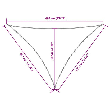 Sunshade Sail Oxford Fabric Triangular 3.5x3.5x4.9 m Orange