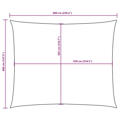 135767 vidaXL Sunshade Sail Oxford Fabric Rectangular 4x6 m Black