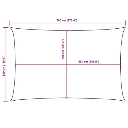 135770 vidaXL Sunshade Sail Oxford Fabric Rectangular 5x7 m Black