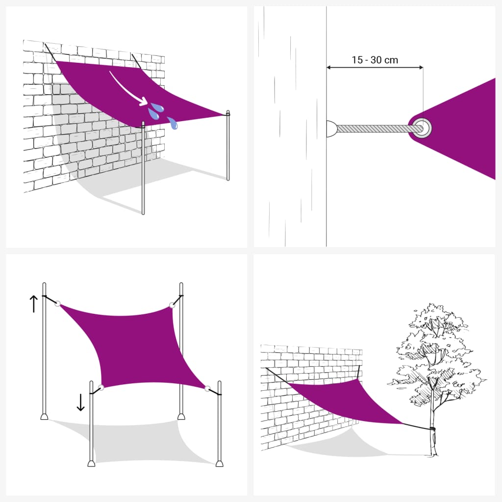 Sunshade Sail Oxford Fabric Rectangular 6x8 m Black