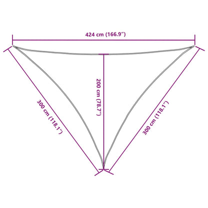 Sunshade Sail Oxford Fabric Triangular 3x3x4.24 m Black