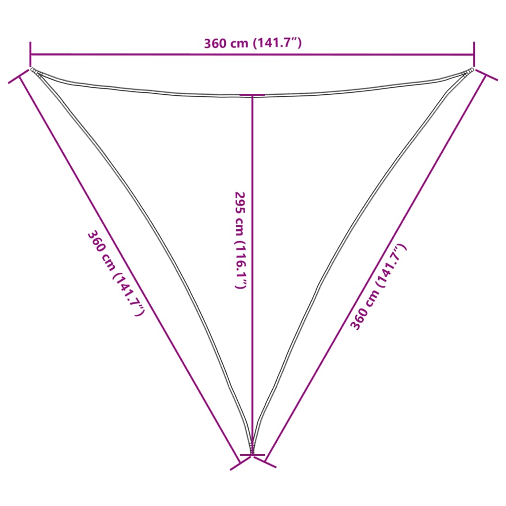 Sunshade Sail Oxford Fabric Triangular 3.6x3.6x3.6 m Brown