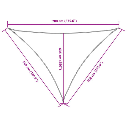 Sunshade Sail Oxford Fabric Triangular 5x7x7 m Brown