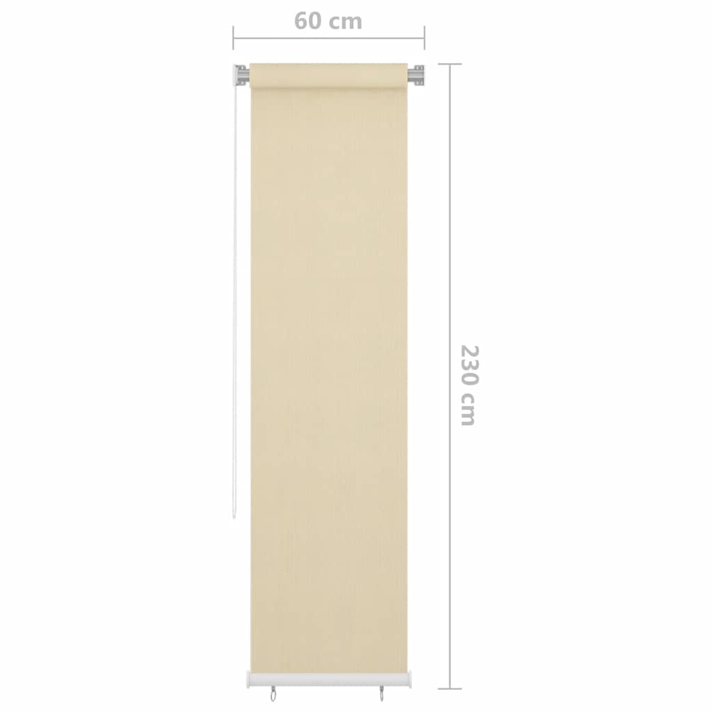 Outdoor Roller Blind Cream 65(W)x230(H) cm HDPE