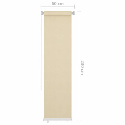 Outdoor Roller Blind Cream 65(W)x230(H) cm HDPE
