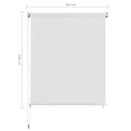 Outdoor Roller Blind White 80x140 cm HDPE