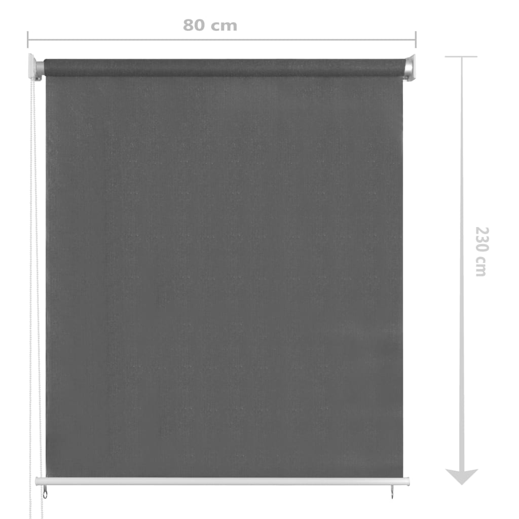 Outdoor Roller Blind 80x230 cm Anthracite